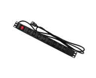 QOLTEC RACK 19"1U 10A PDU 8xIEC C13 2m 53998 - 432109 - zdjęcie 2